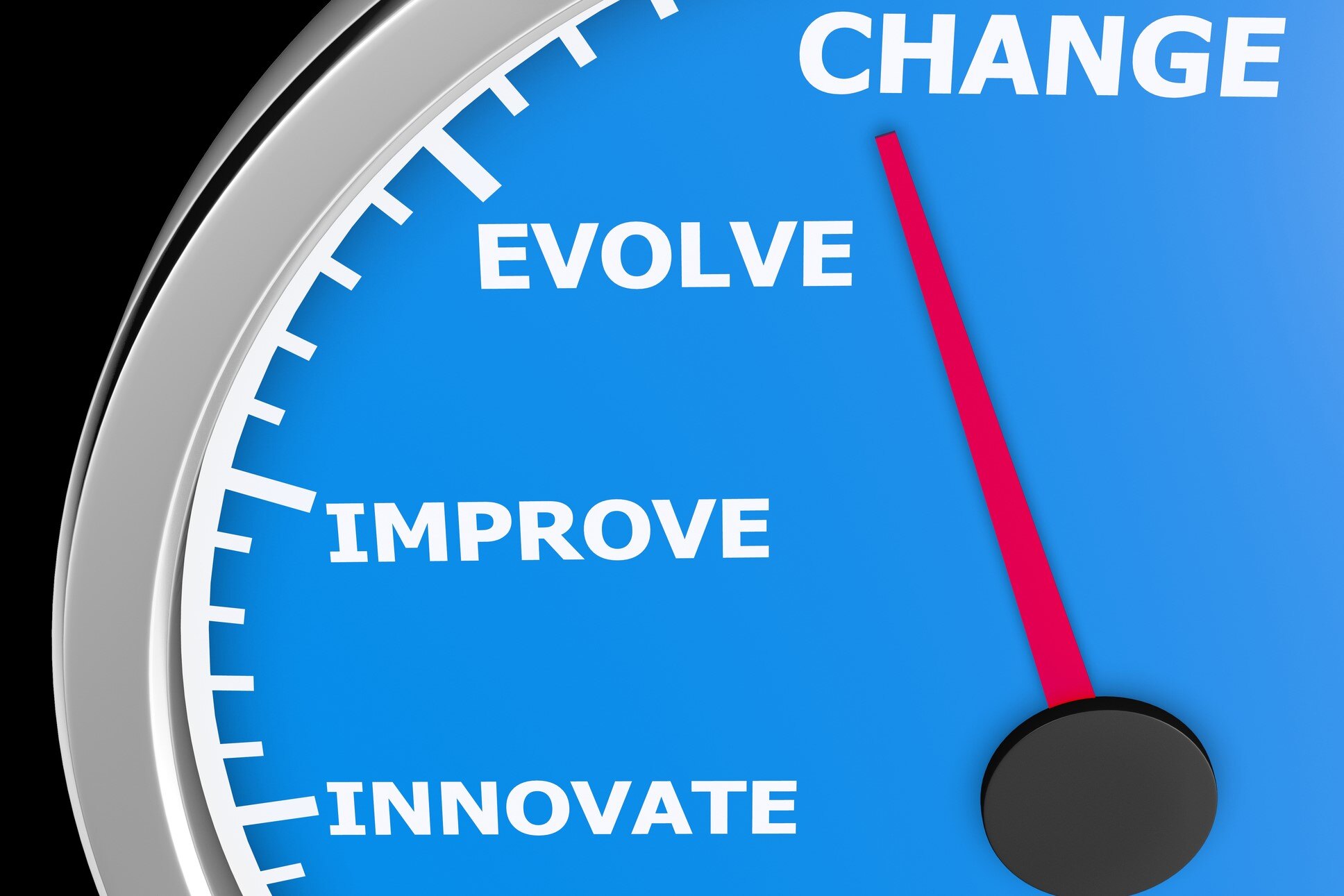 Watch with the words improve, innovate, evolve and change